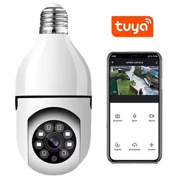 Tuya Night Vision Wireless Home Security Bulb Camera