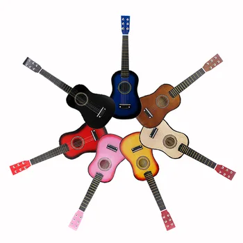 23 inch guitar, colorful basswood small guitar, beginner's children's toy, six string guitar