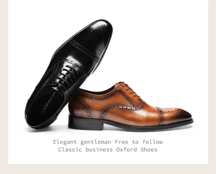 Men\'s shoes gentleman\'s head layer of cowhide S8663F New Head Layer Cowhide Gentleman Format Open Border  main image 4