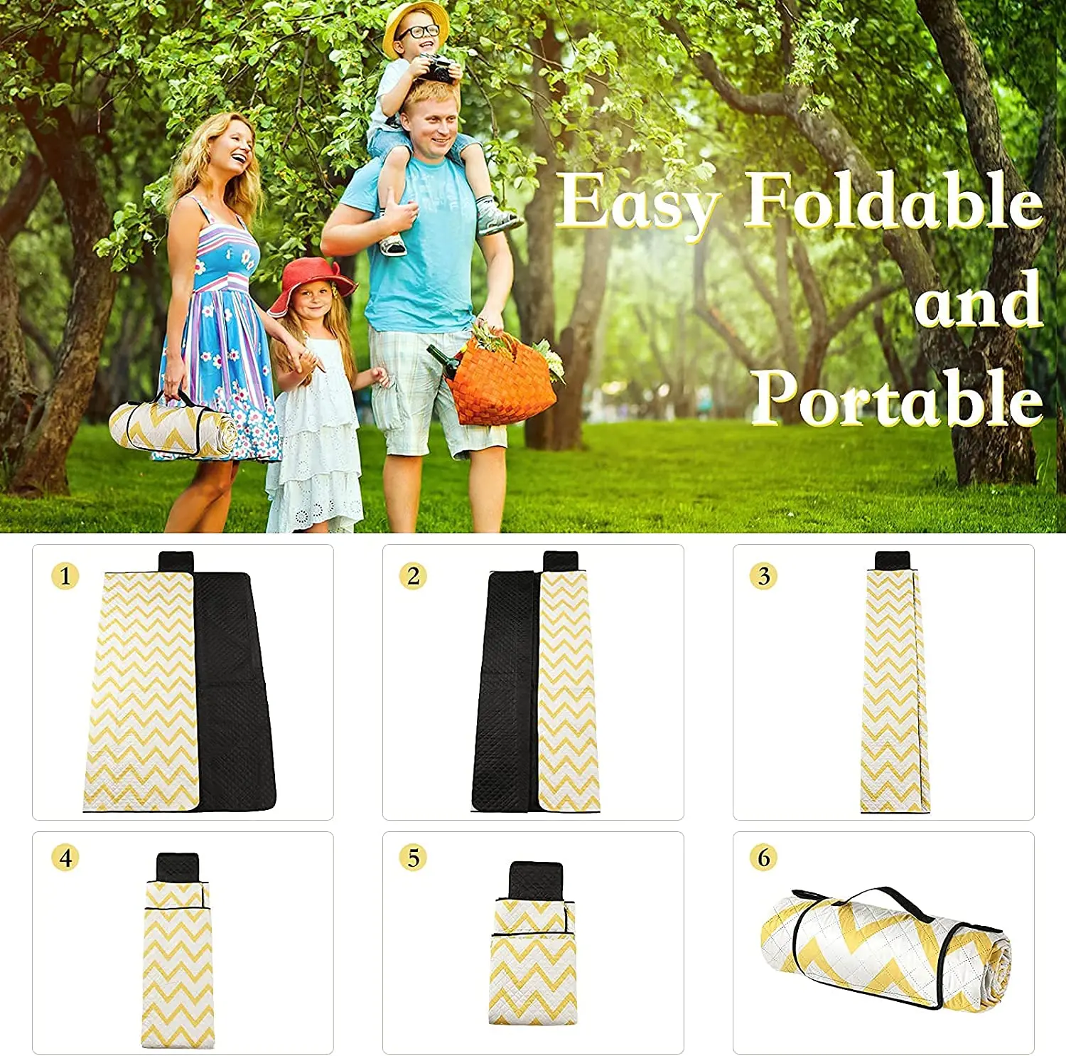 Portable Roll Up Large,Picnic Rug Oversized Sand Proof Camping Picnic