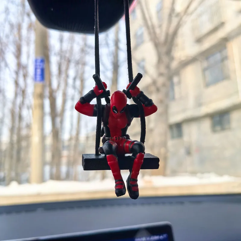 Aesthetic Rearview Mirror Pendant Funny Anime Car Deadpools