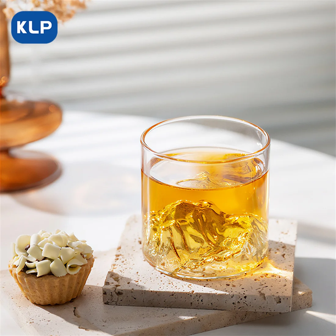 KLP Japanese Style Thin Glass Drinking Glass Juice Mug Iceberg Whisky Mug