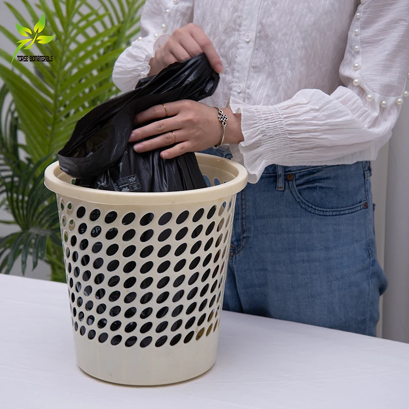 Reach/PPWR Past Compostable Kitchen Trash Garbage Bags Strong Thick Hotel Kitchen Waste Plastic Bags Biodegradable Bin Liner
