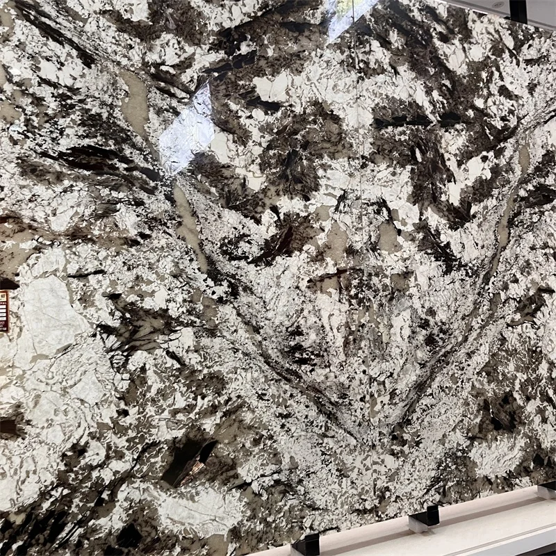 Luxe sneeuwberggranietplaten voor wandachtergrond, verlichte kwartsietplaat voor aanrechtblad