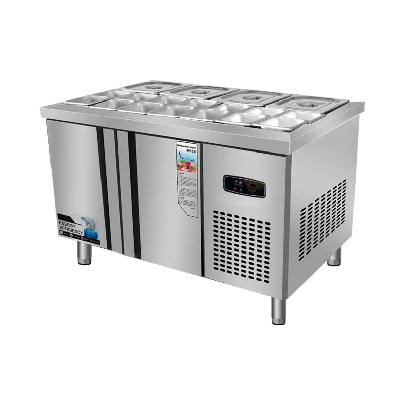 Factory Direct Customizable Stainless Steel Salad Bar Display Cabinet High Quality Cooler With Cool Climate for Sale