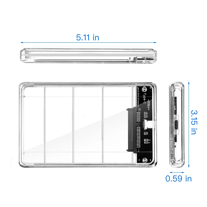 Dropshipping 3.5 inch HDD SATA IDE Plastic Storage Box Hard Drive Disk Enclosure Case