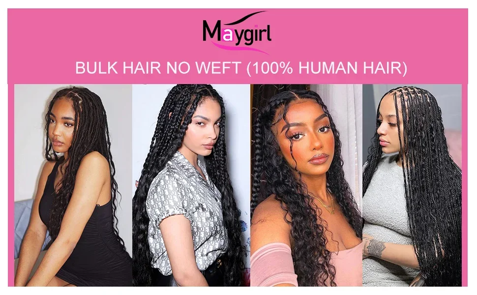 Bulk Human Hair Deep Wave Hair For Braiding 100% Unprocessed Brazilian Remy Hair Extensions_voghion.com