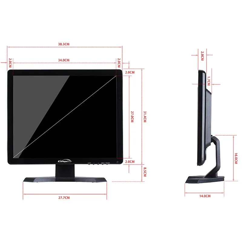 15 inch monitor in cm