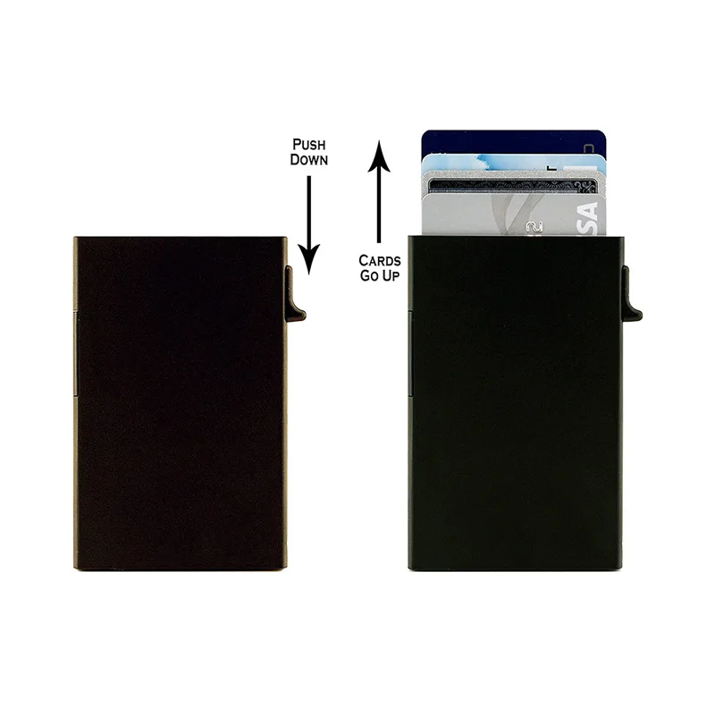 Fashion Carbon Fibre Front Pocket Wallet,Metal Wallet For Men,Rfid Slim