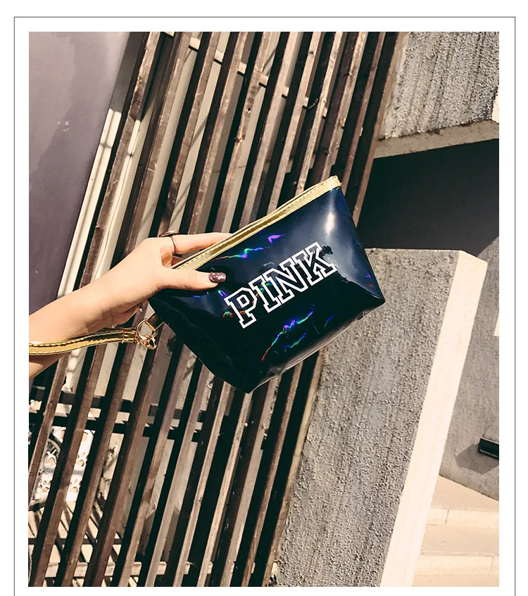 fashion large laser plain cosmetics bag women coin purse