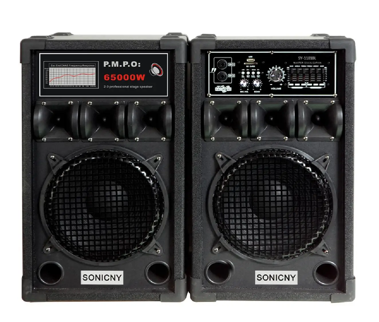 Private Model Subwoofer Soundbox Player Mini All Plastic Box SONICNY Wireless Trolley Speaker Mobile Phone Black Waterproof