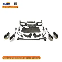 GUGO 2021-on W206 C CLASS Rear Diffuser Exhaust Tips Upgrade New Condition Front Bumper for 2024 C63 Model Auto Body