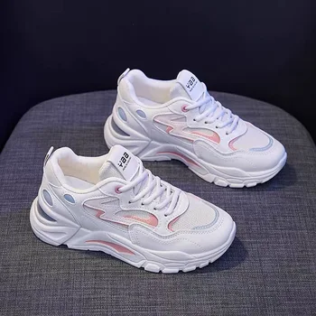 Women's Korean Style Sports Shoes for Fall Versatile Thick-Soled Casual Street Style Lightweight Design