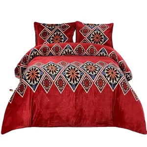 Luxury Winter Bedding Set Comforter Flannel Fleece Winter Comforter Set Sherpa Flannel Comforter