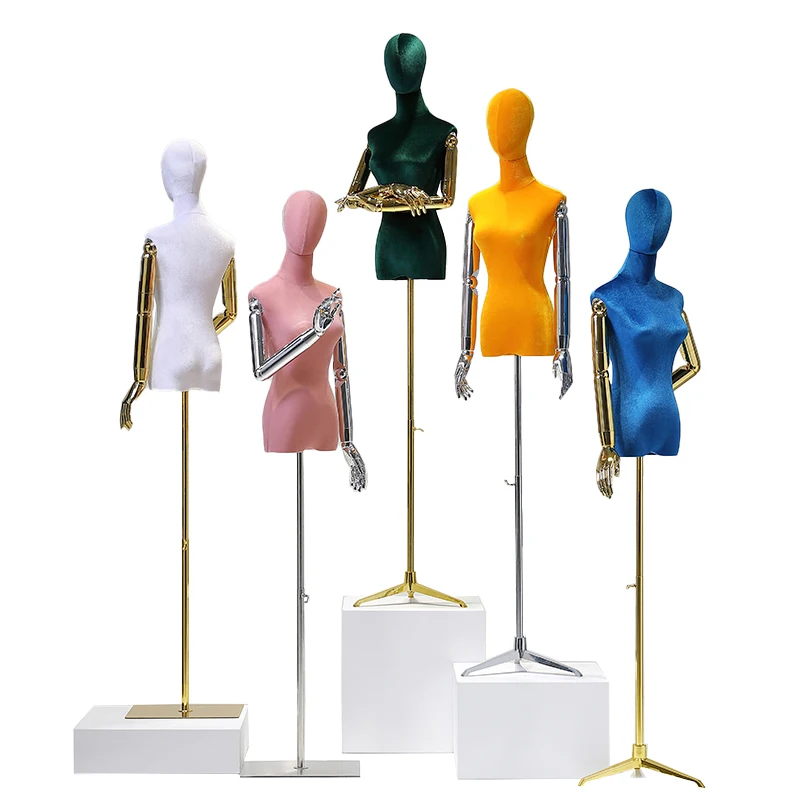 7 Colors Boutique Upper Half Body Mannequin Stand Plating Hand Flexible ...