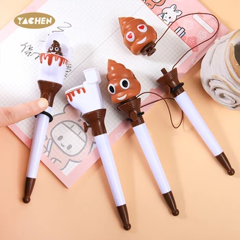 YACHEN Cartoon Toilet Bowl Bouncing Pen Fun Decompression Bouncing Ballpoint Pen for Kid Birthday Party Favors Gift