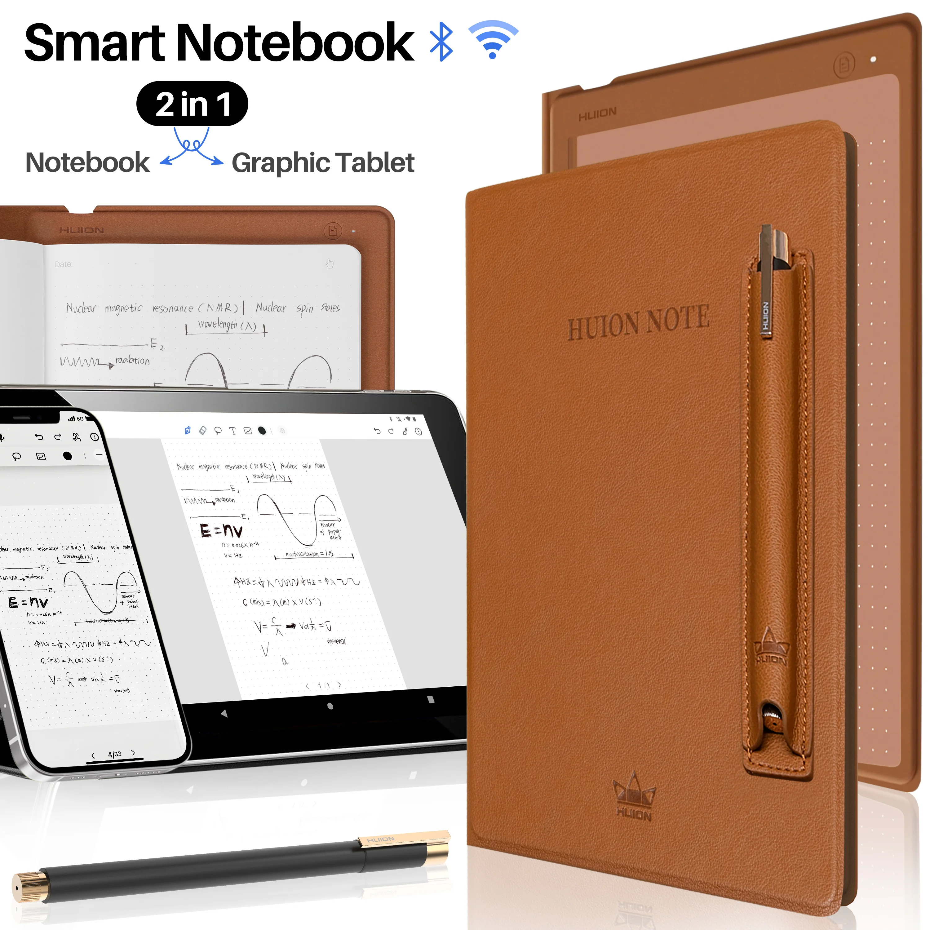 HUION Note X10 2 in 1 Digital Notebook with Pen - Portable