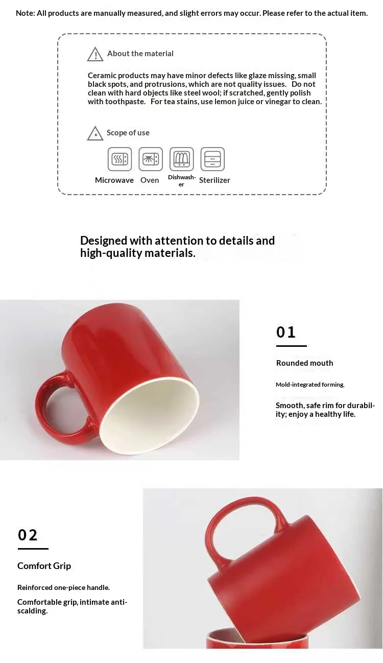 Enterprise Business Gift Red Ceramic Mug Creative Personality Customizable Logo preview 3