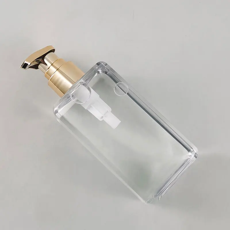 250 Ml Empty Pet Rectangle Transparent Plastic Shampoo Lotion Bottle