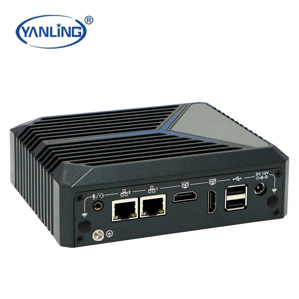 Yanling J6412 Mini Computer 12th Gen Elkhart Lake X86 Fanless MinI PC 12v with Serial RS232 Port