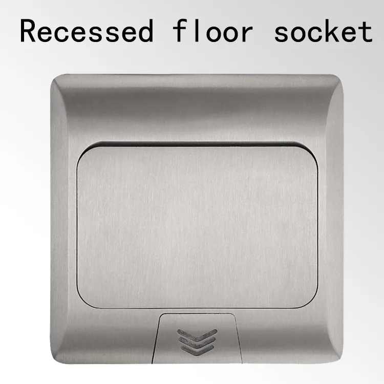 High quality embedded power socket aluminum alloy silver bullet floor socket two multi-purpose three-hole floor socket