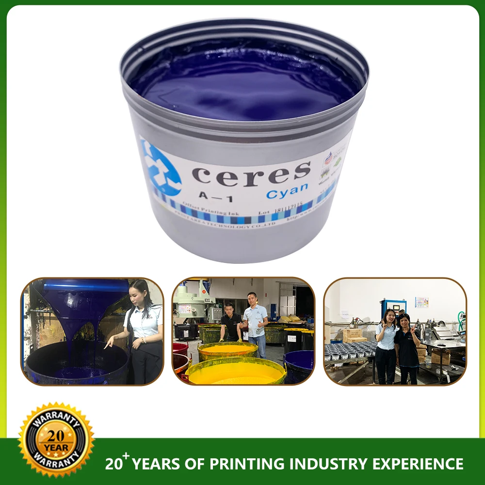 Ceres A-1 Non-toxic High Gloss 2 Year Shelf Life Soy Bean Offset Printing Ink for CMYK Color