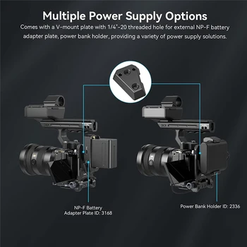 SmallRig V-Mount Battery Plate, V Lock Battery Mounting Plate with Quick Release Plate for Arca-Swiss, 1/4"-20 Threads, L-Shape product image