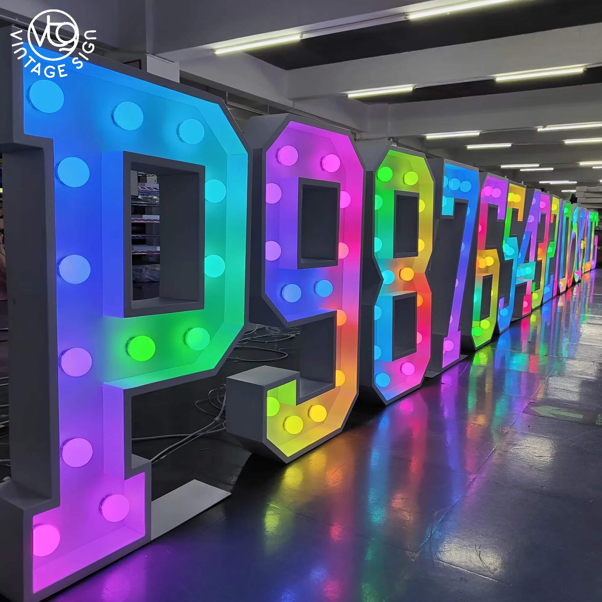 Customized Bulb Light up Numbers for Party Big Marquee Letters