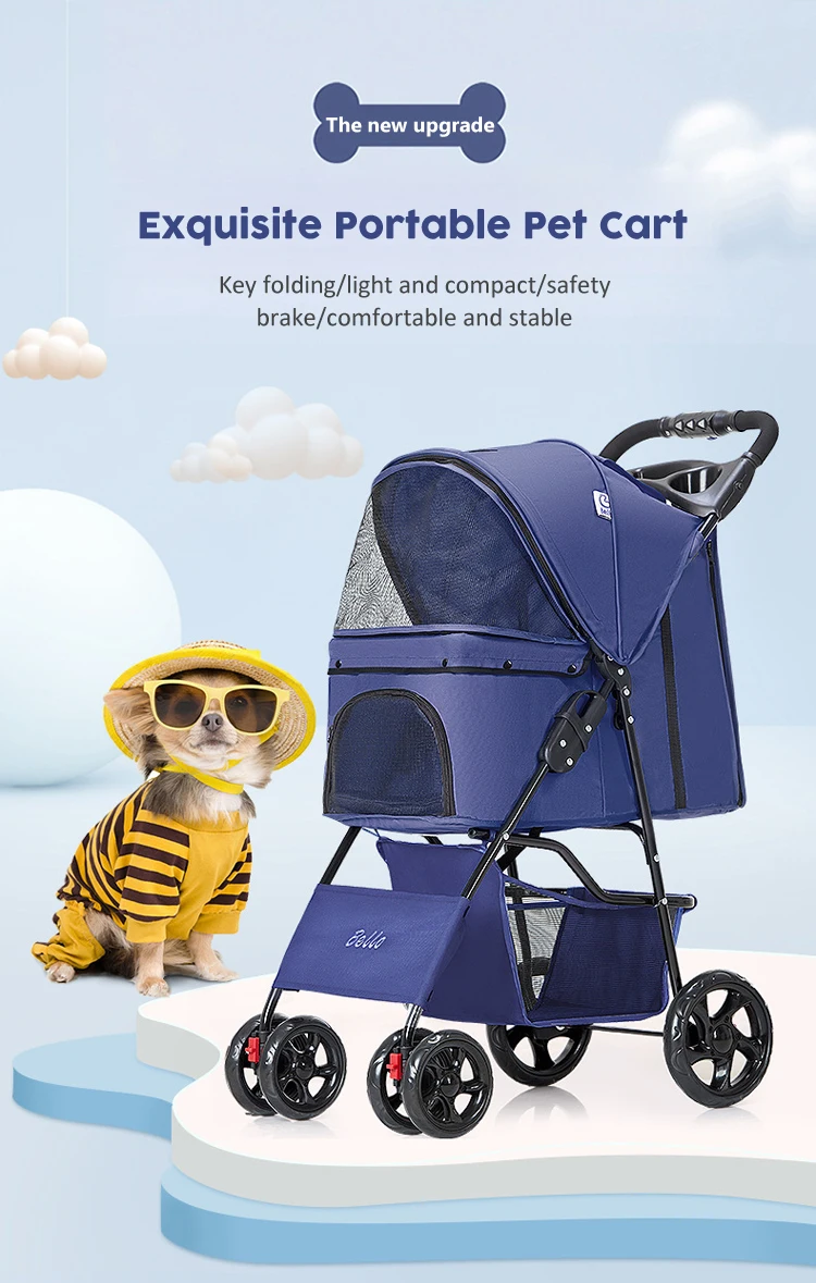 Luxury Folding Pet Stroller For Dog Outdoor Dog Strollers Pet Trolley