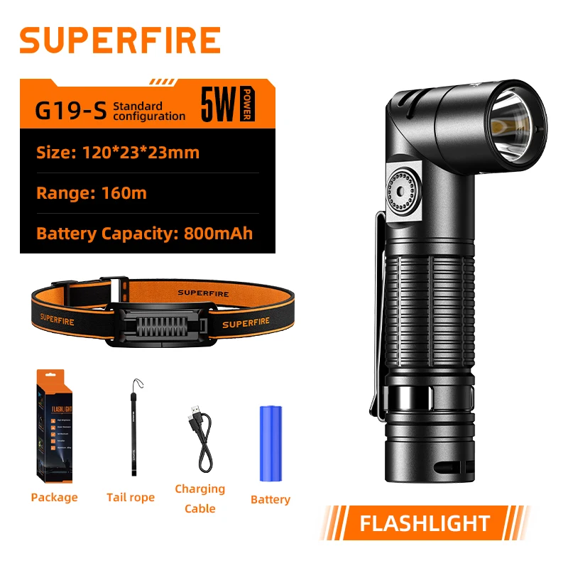Multifunction Led Torch Led Flashlight 90 Rotating Degree Flashlights Rechargeable Work Light for Car Repair