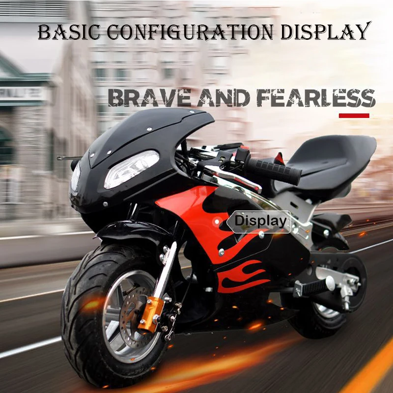 Mini Scooter Pocket Bike 49cc Two-Stroke Gasoline Powered Children's Pit Bike Mini Teen Motorcycle