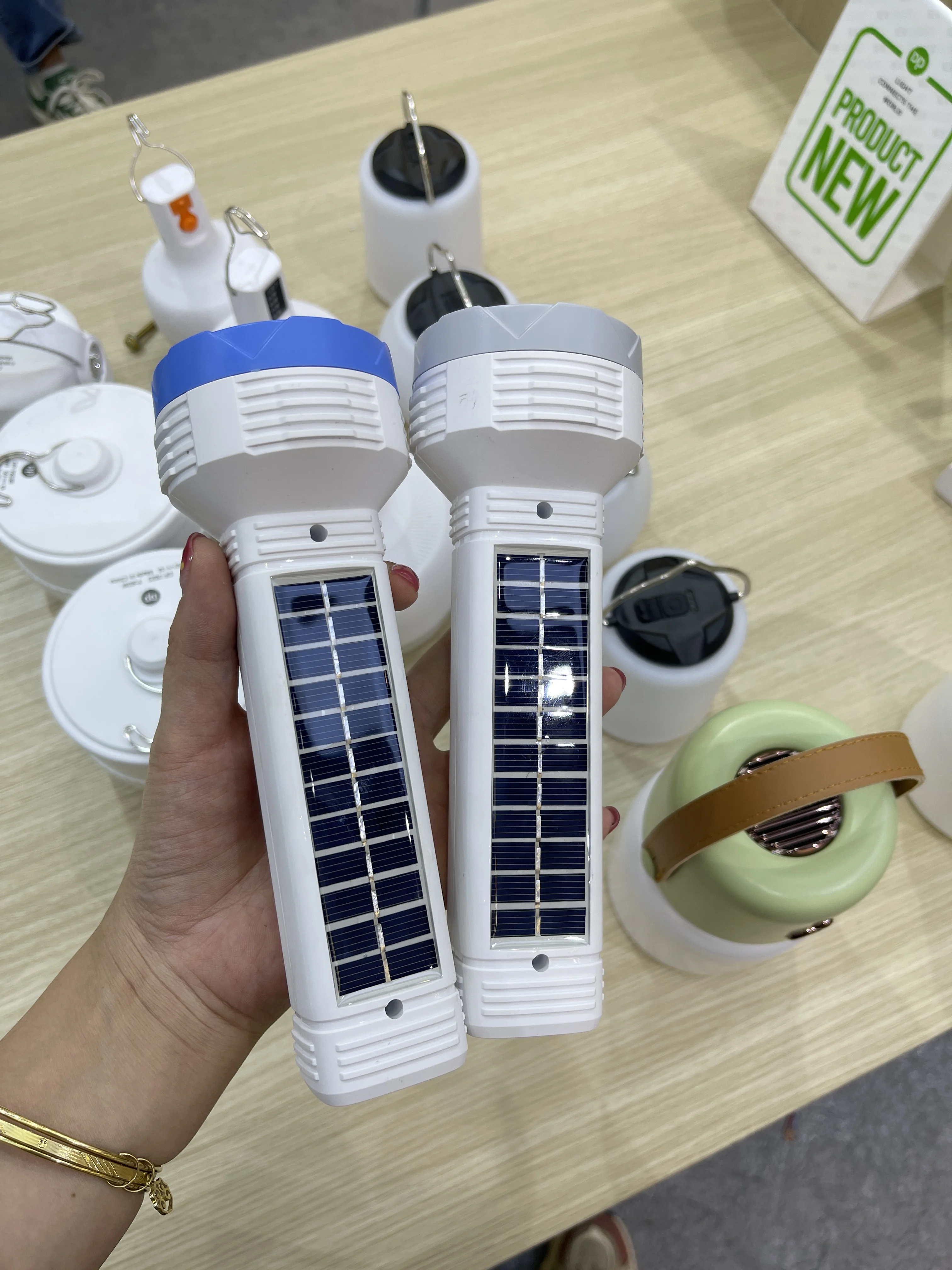 Solar Panel Charging LED Flashlight Torch Light Rechargeable Battery for Emergency Home Camping