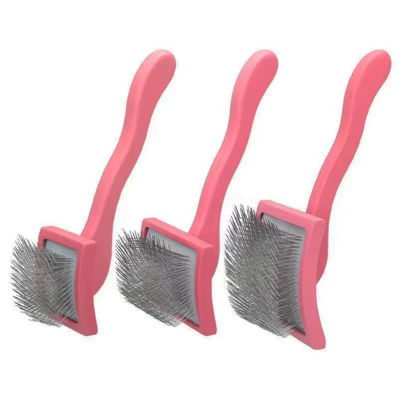 New Design Solid Wooden Handle&stainless Steel Long Pins Shedding Brush Pet Hair Removal Comb for Dogs