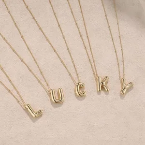 Customized Style Hot-selling Glossy Letter-shaped Necklace Pendant Fashionable Jewelry Simple Collar Chain