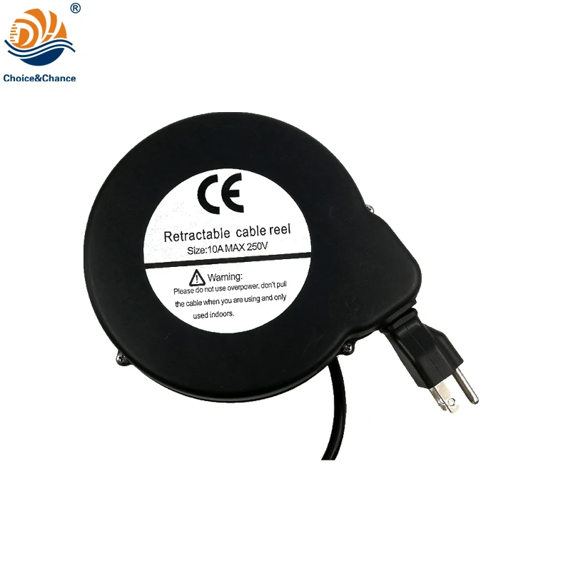 5M AC power retractable cable reel