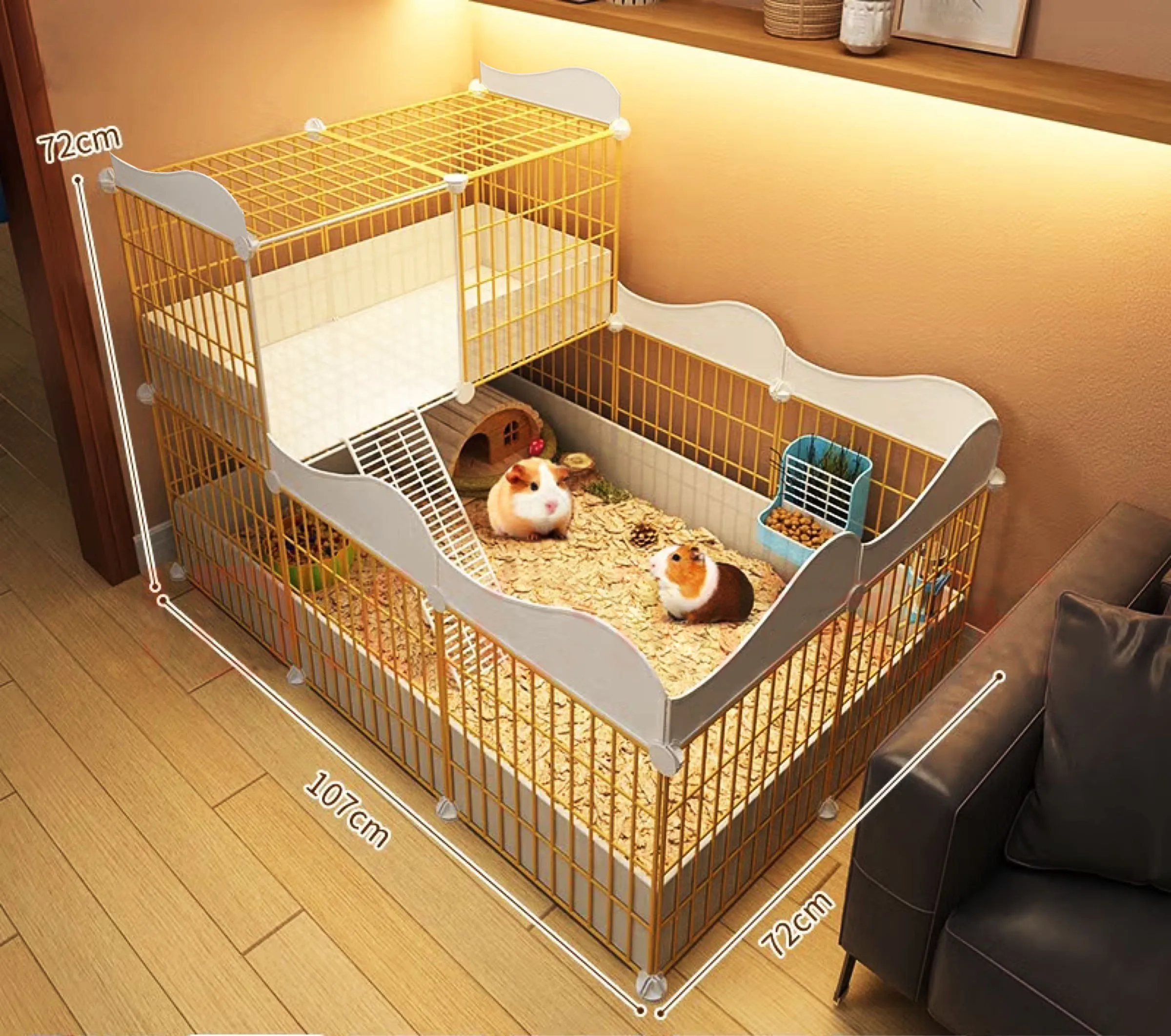 Cage for Guinea Pigs on Floors Portable DIY Disassembled