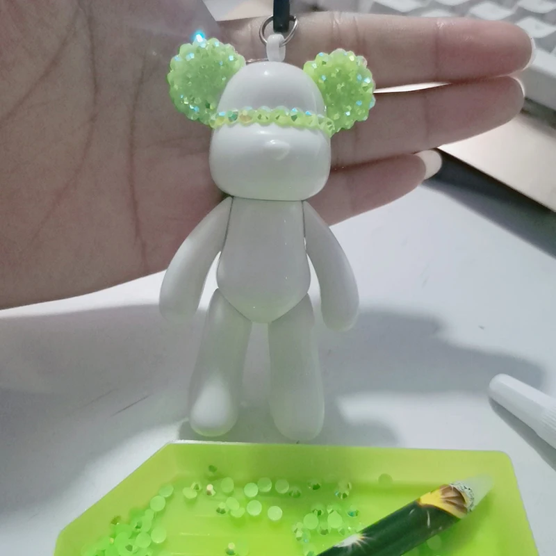 Popular DIY Key Chain Smart Bear Keychain Rhinestone Handmade Diamond Painting Key Chains