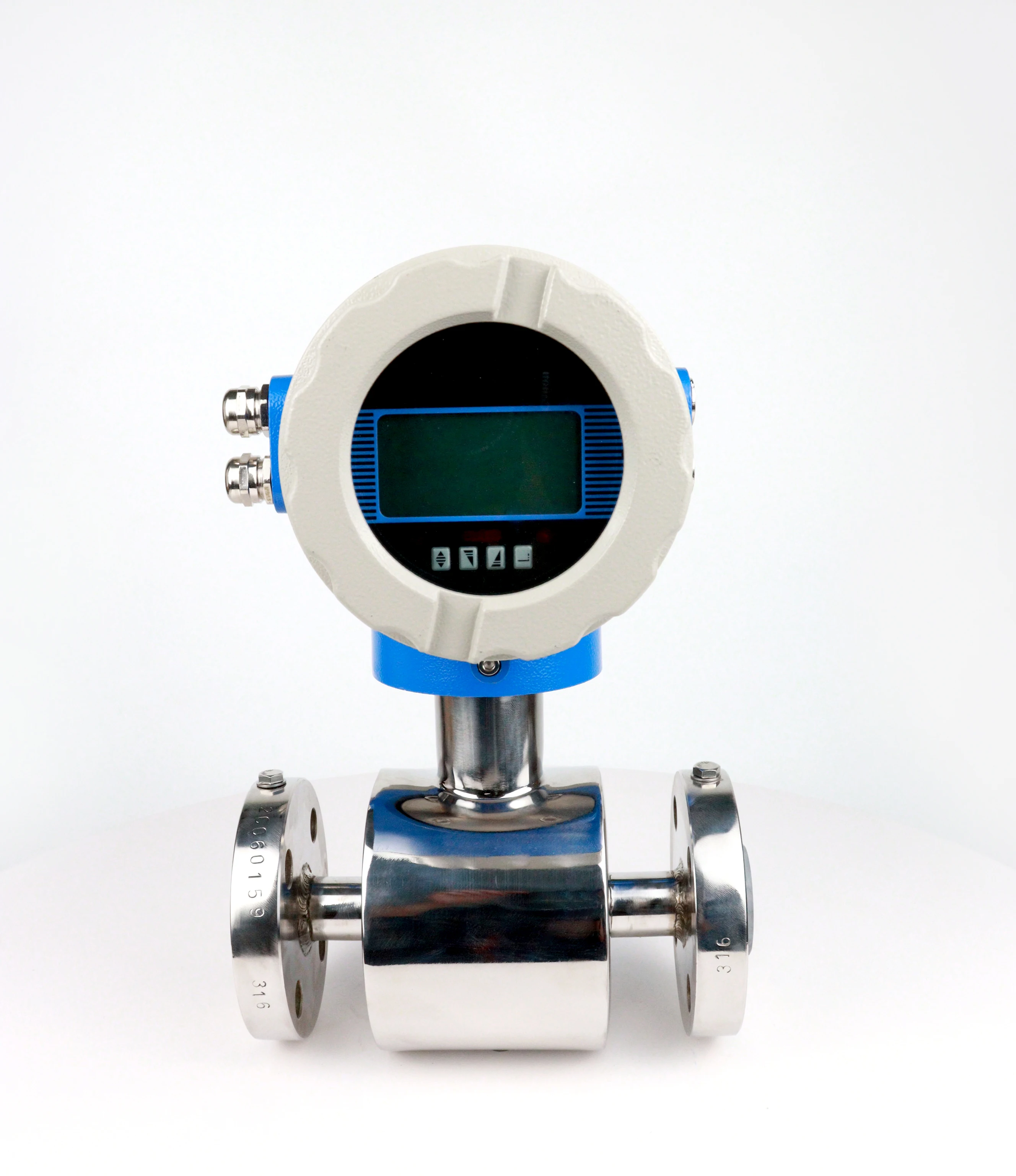 2 Inch LCD Digital Stainless Steel Liquid Electromagnetic Flow Meter DN50 Flange 4-20mA/Pulse Output ISO Certified 0.5% OEM