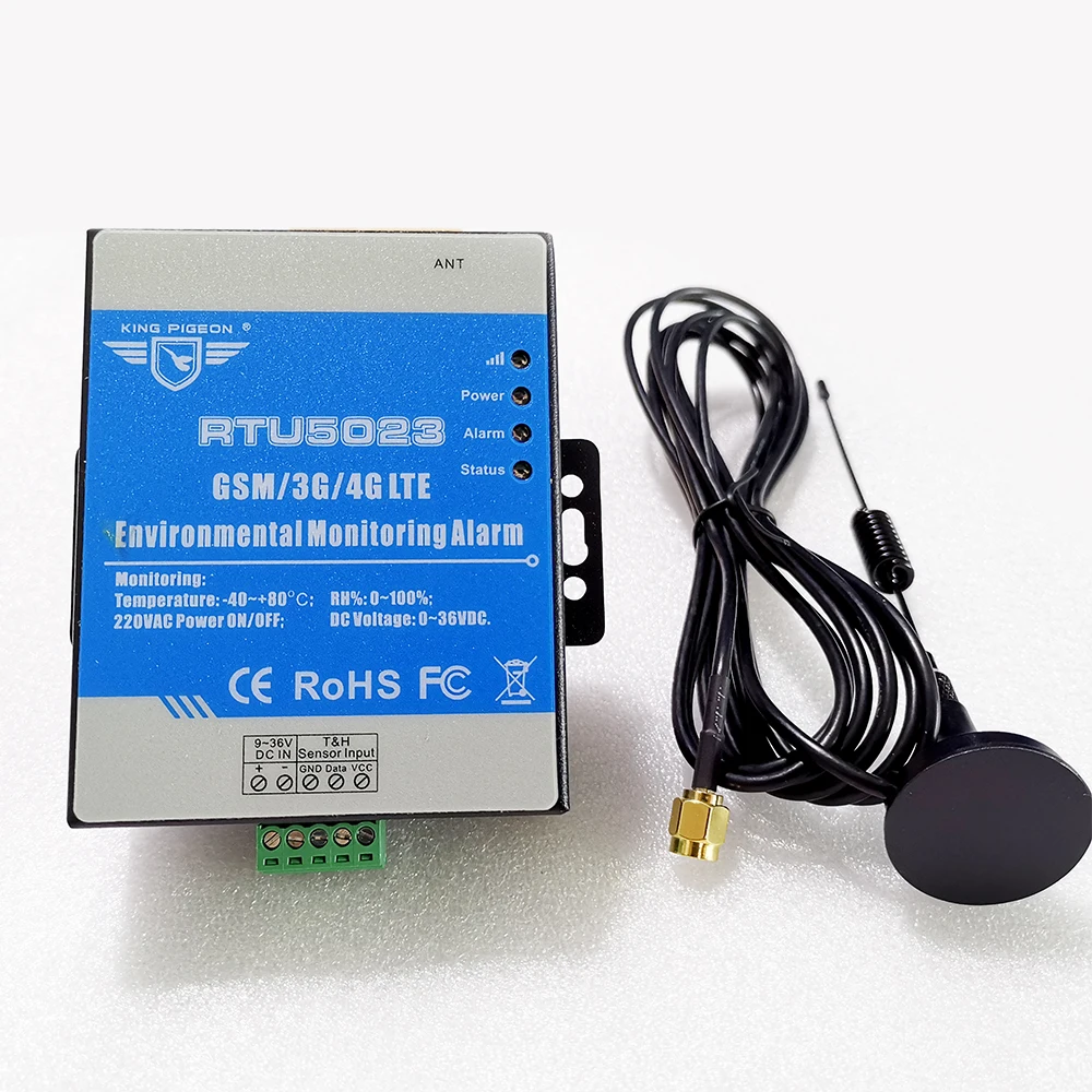 GSM 4G RTU Temperature Humidity Alarm Lost Alert Remote Monitor Support Timer Report APP Control RTU5023 with Temp Sensor