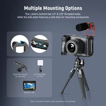 NEEWER A6700 L Plate Compatible with Sony Alpha 6700, Quick Switch Aluminum Extendable Side Plate & Anti Twist Baseplate detail image
