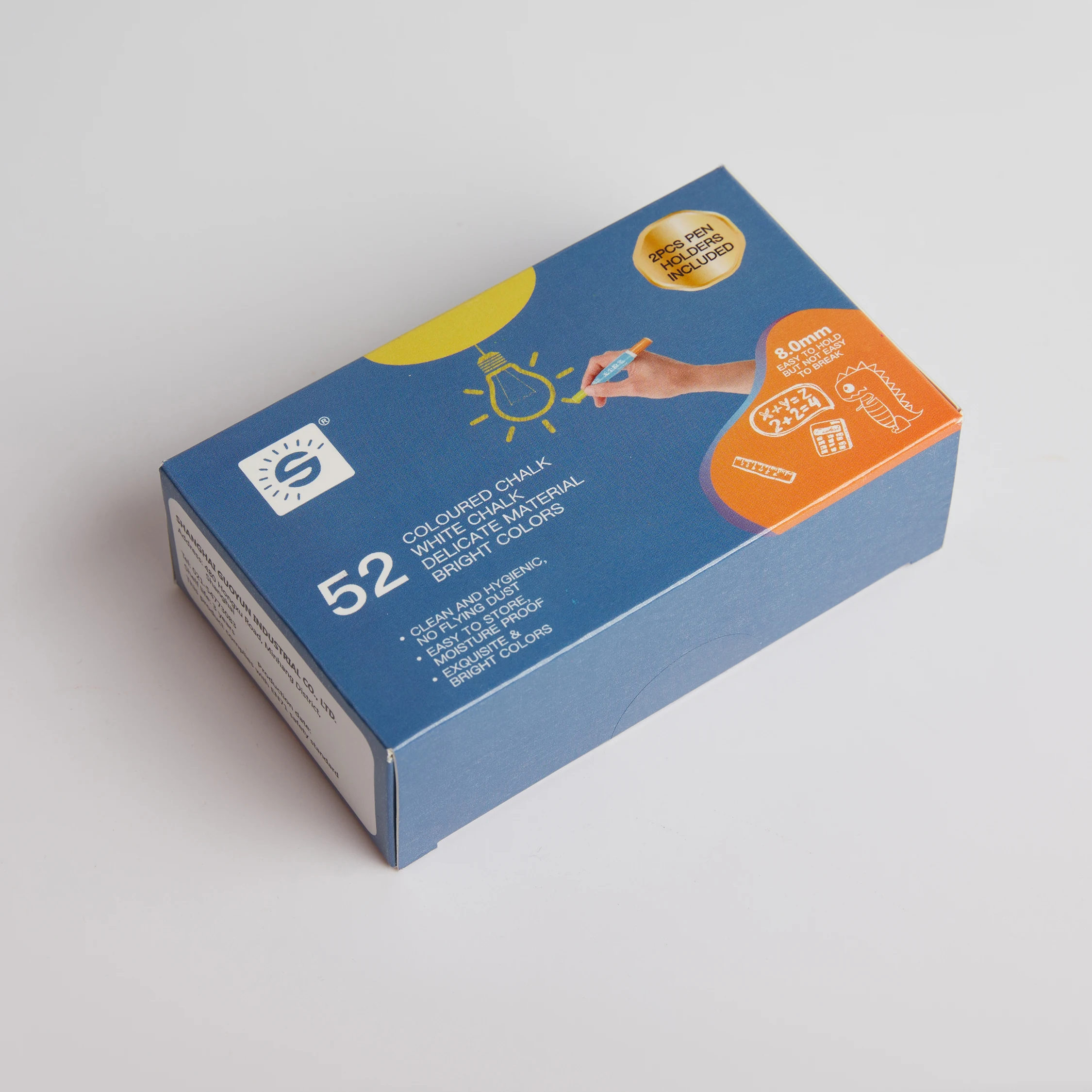 Безопасный нетоксичный Мел без пыли SUNNY, 6 цветов, моющийся для учеников школы