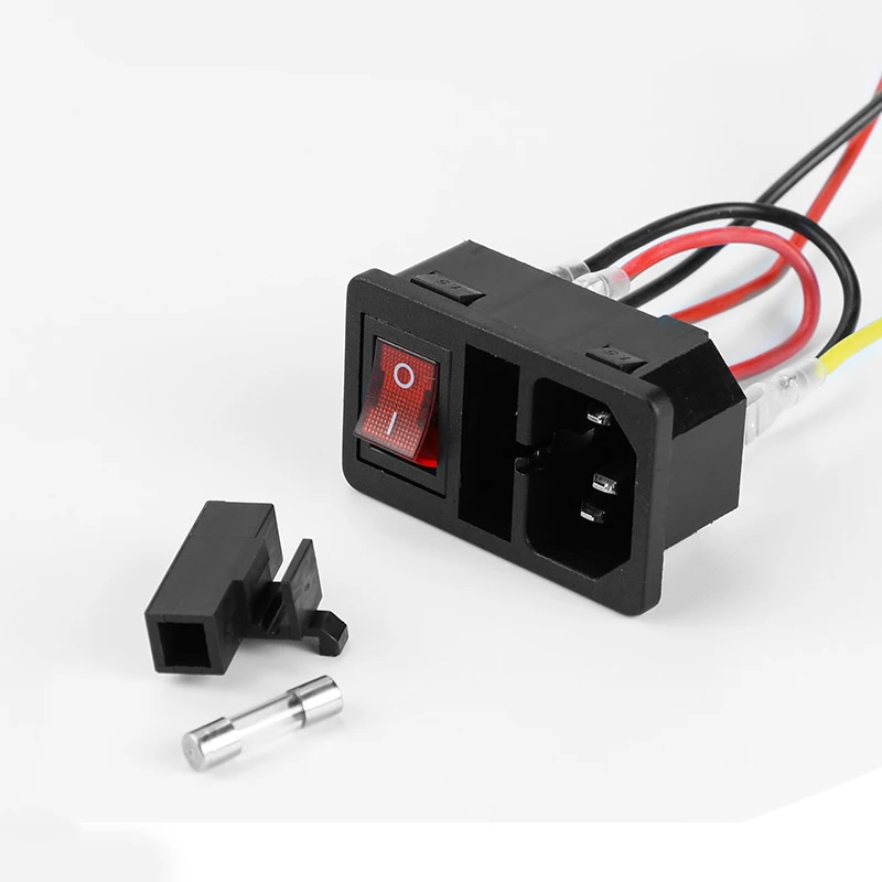 6pcs Inlet Module Plug Male Power Socket With 5a Fuse Switch 10a 250v 3