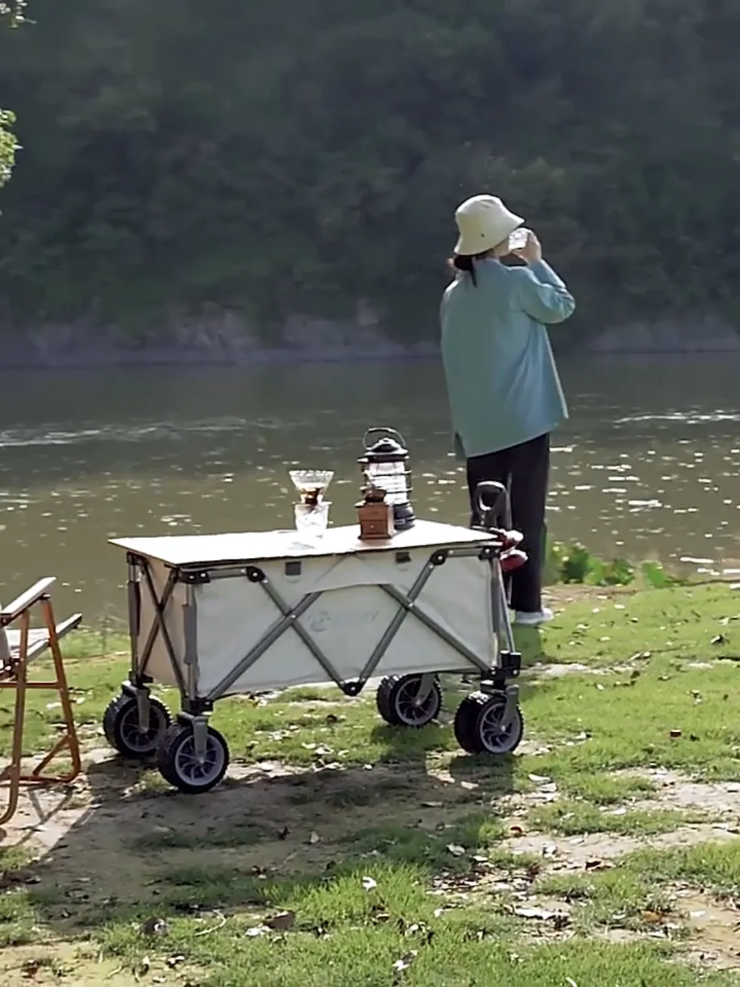 Camper Van Portable Outdoor Picnic Cart Table Board Camping Trailer