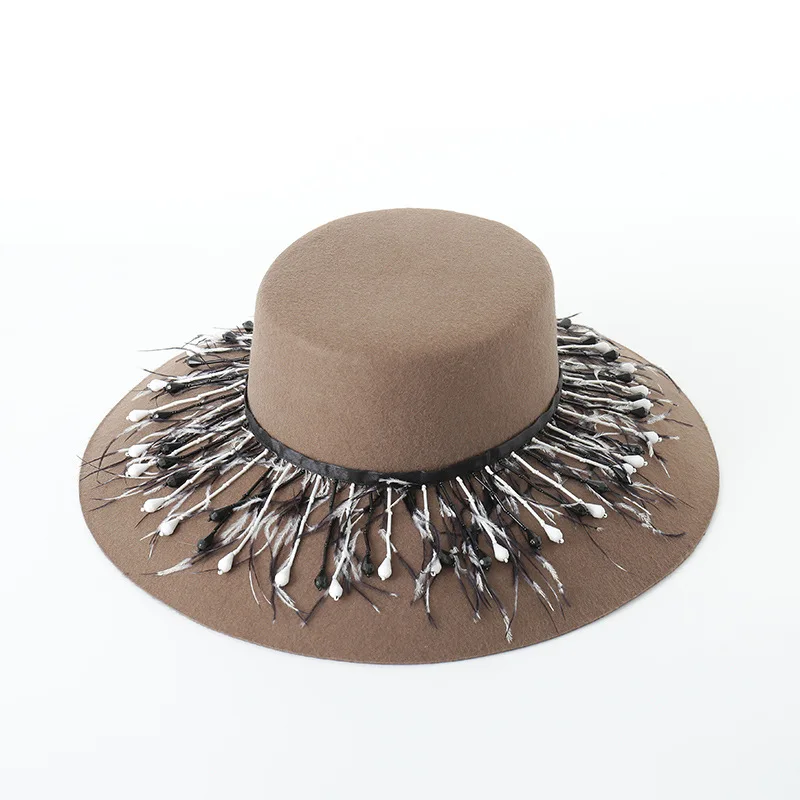 Large Brim Wool Hat,Wool Church Hat 