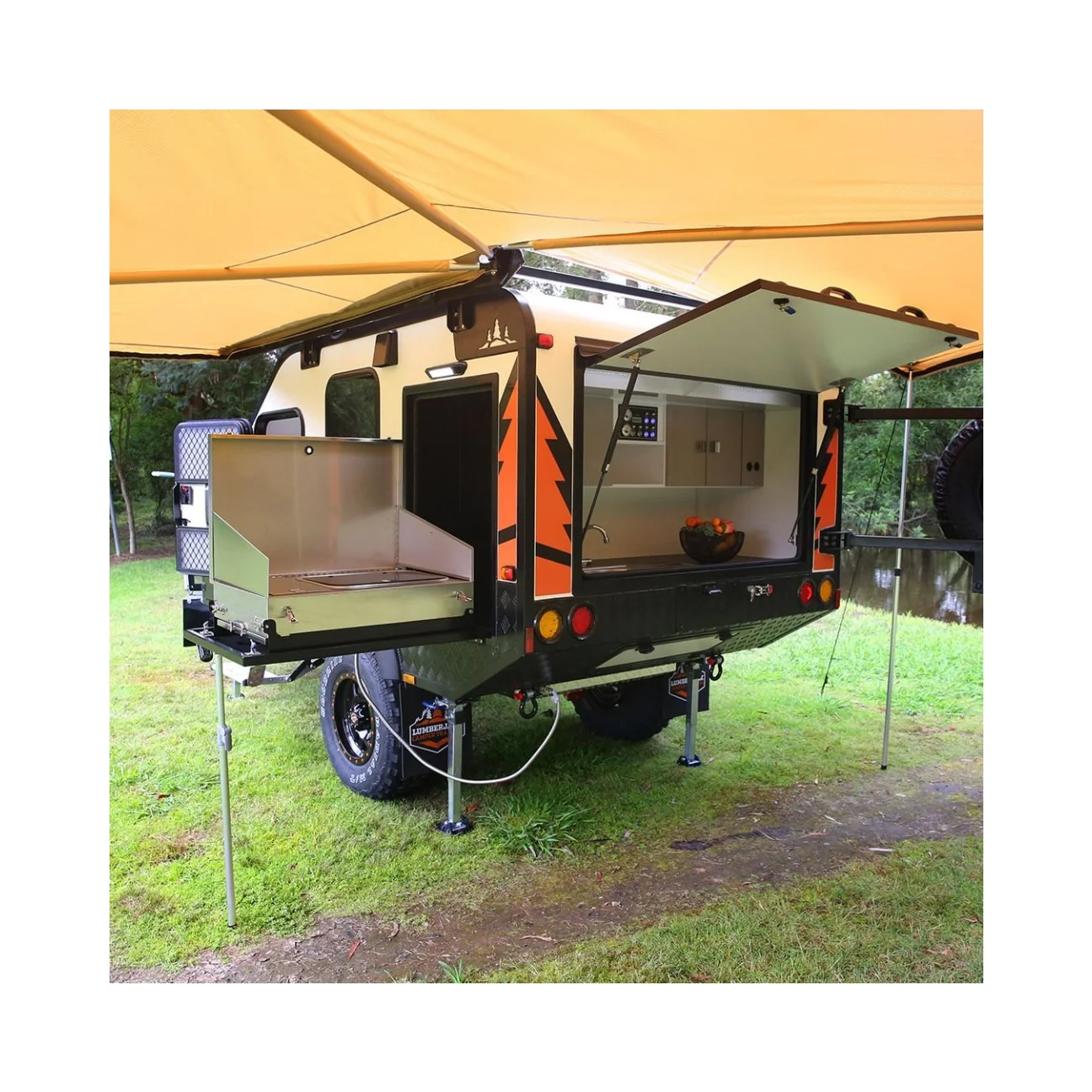 Rumah Mobil RV Mini Mewah Custom Buatan Pabrik dengan Jendela Besar Offroad untuk Petualangan Luar Ruangan untuk Berkemah dengan Truk dan Perjalanan