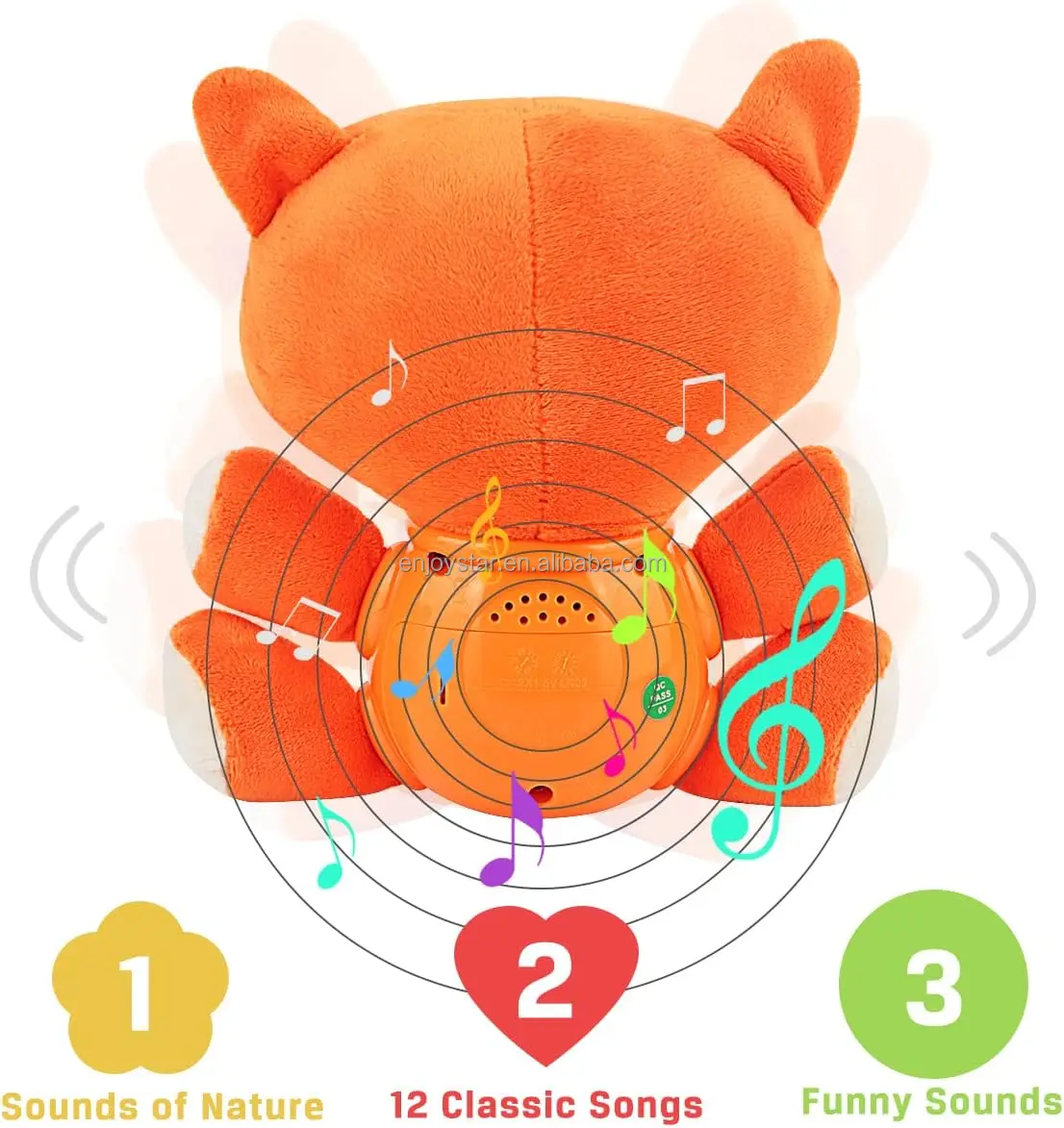 Plush Fox Infant Toys Music Light Up Baby Stuffed Animal Baby Gifts For