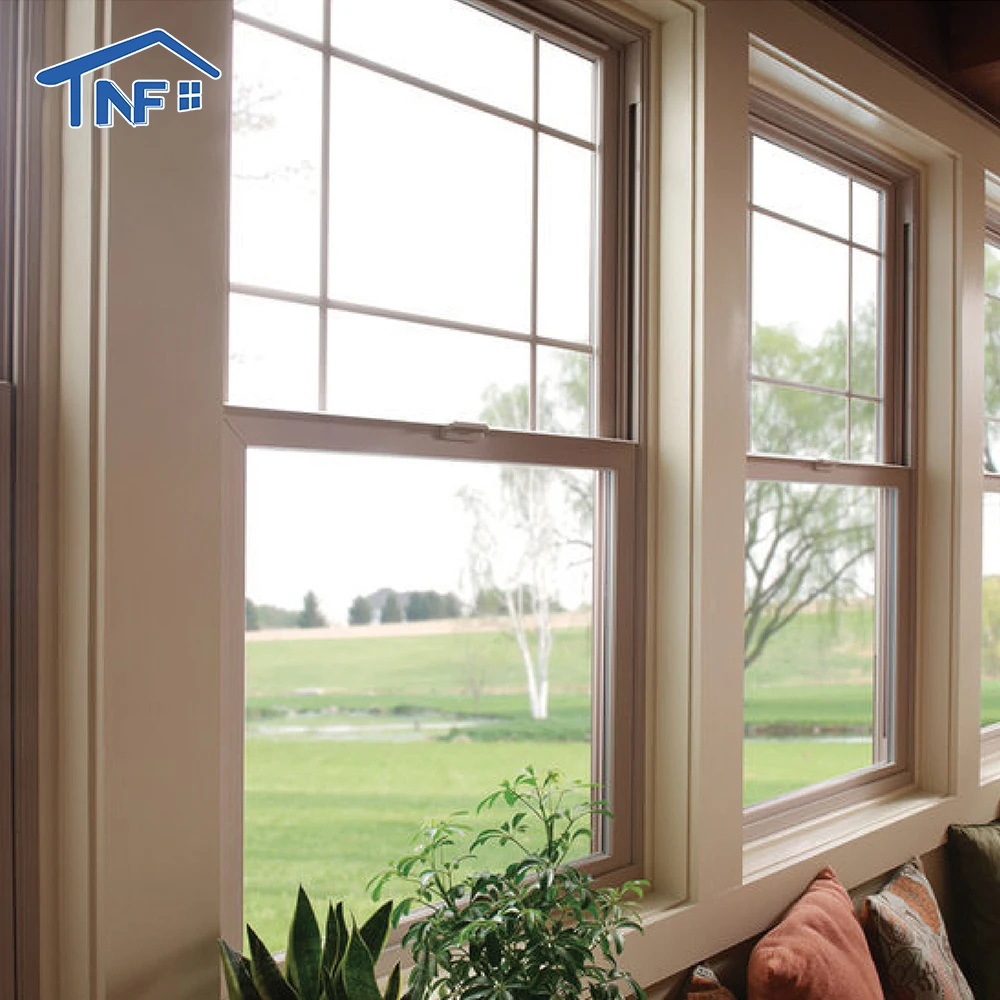 American NFRC Certification the Most Efficient Aluminum LowE Glass Hurricane Proof Single Hung Window Double Hung windows