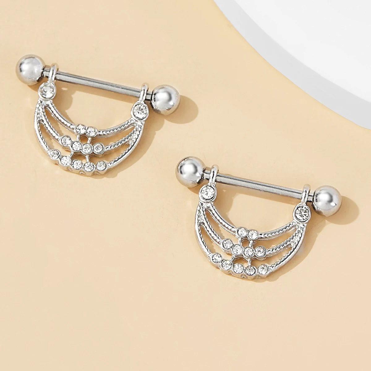 High Quality Heart Shaped Nipple Rings Non Piercing Jewelry Opal Lock