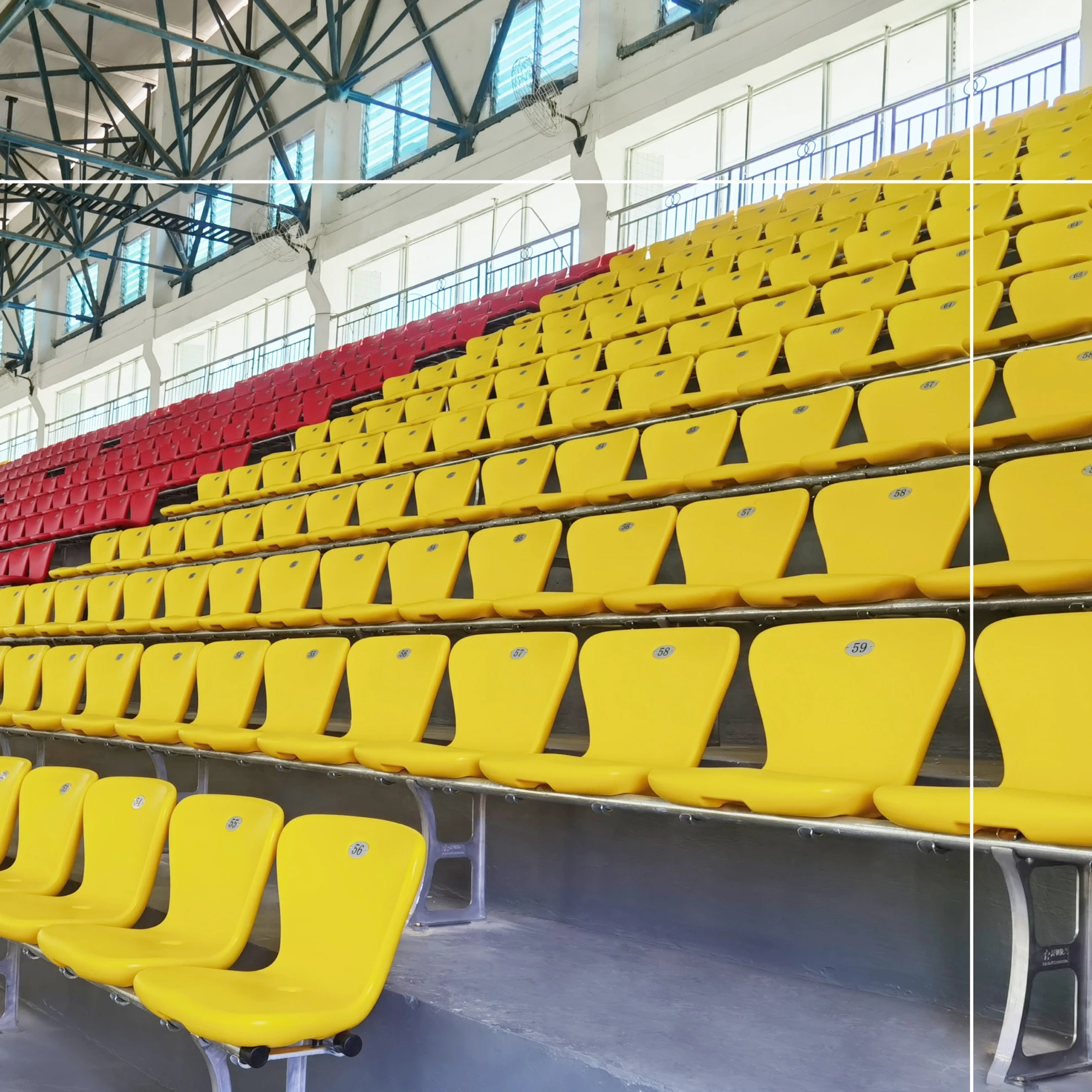 Good Quality Factory Directly Middle Backrest Plastic Staidum Seating Gym Bleachers Seats For 100 Safety Buy Middle Backrest Plastic Seats Staidum Bleachers Seating Gym Bleachers Seats Product On Alibaba Com