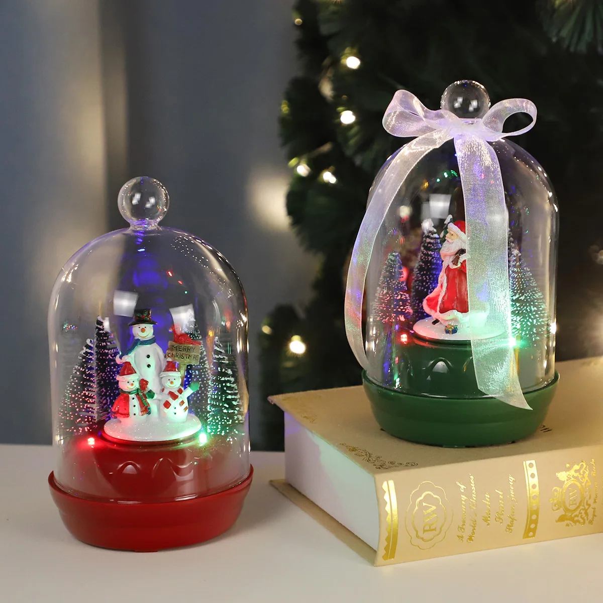 Handmade international electroplating glass blown ball Christmas art glass music rotating ball ornaments presents crafts manufacture